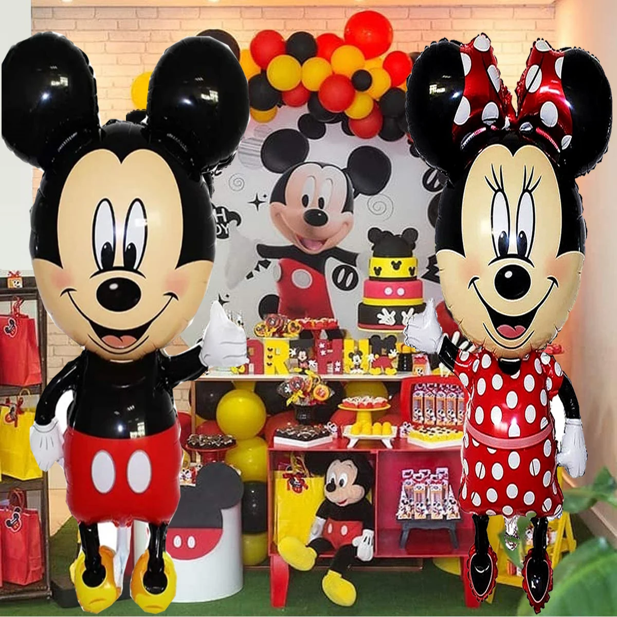 

Disney Giant Mickey Minnie Mouse Frozen Standing Cartoon Foil Balloon Birthday Party puzzle Dolls Decorations kids Gift toys