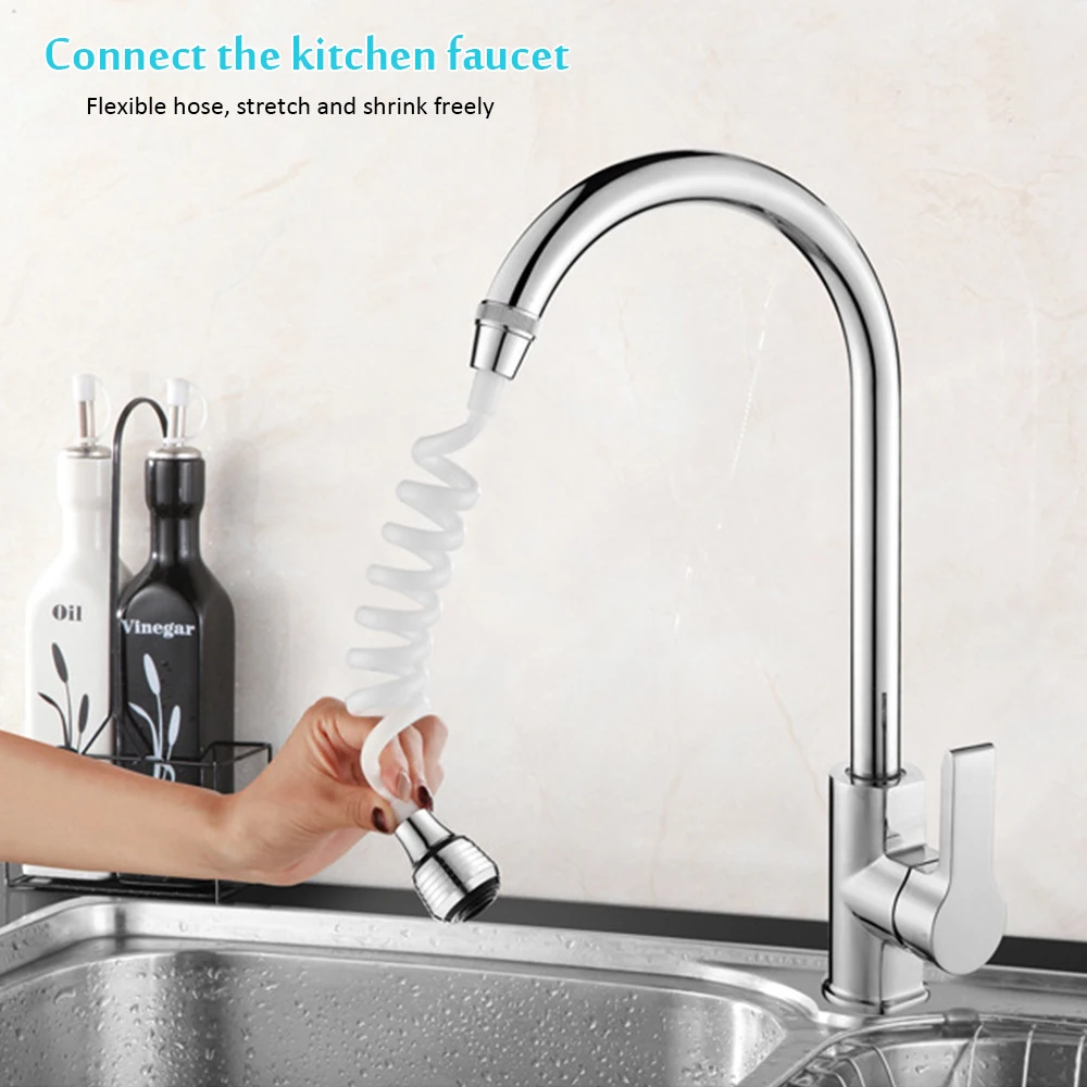 

Kitchen Splash-proof faucet Gadgets 360 Rotatable Bubbler High Pressure Faucet Extender Water Saving Bathroom Kitchen