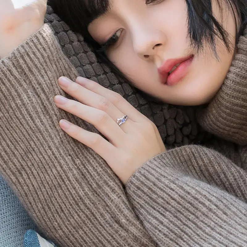 S925 Plated Moonstone Princess and Knight Open Band Rings Lover Jewelry | Украшения и аксессуары