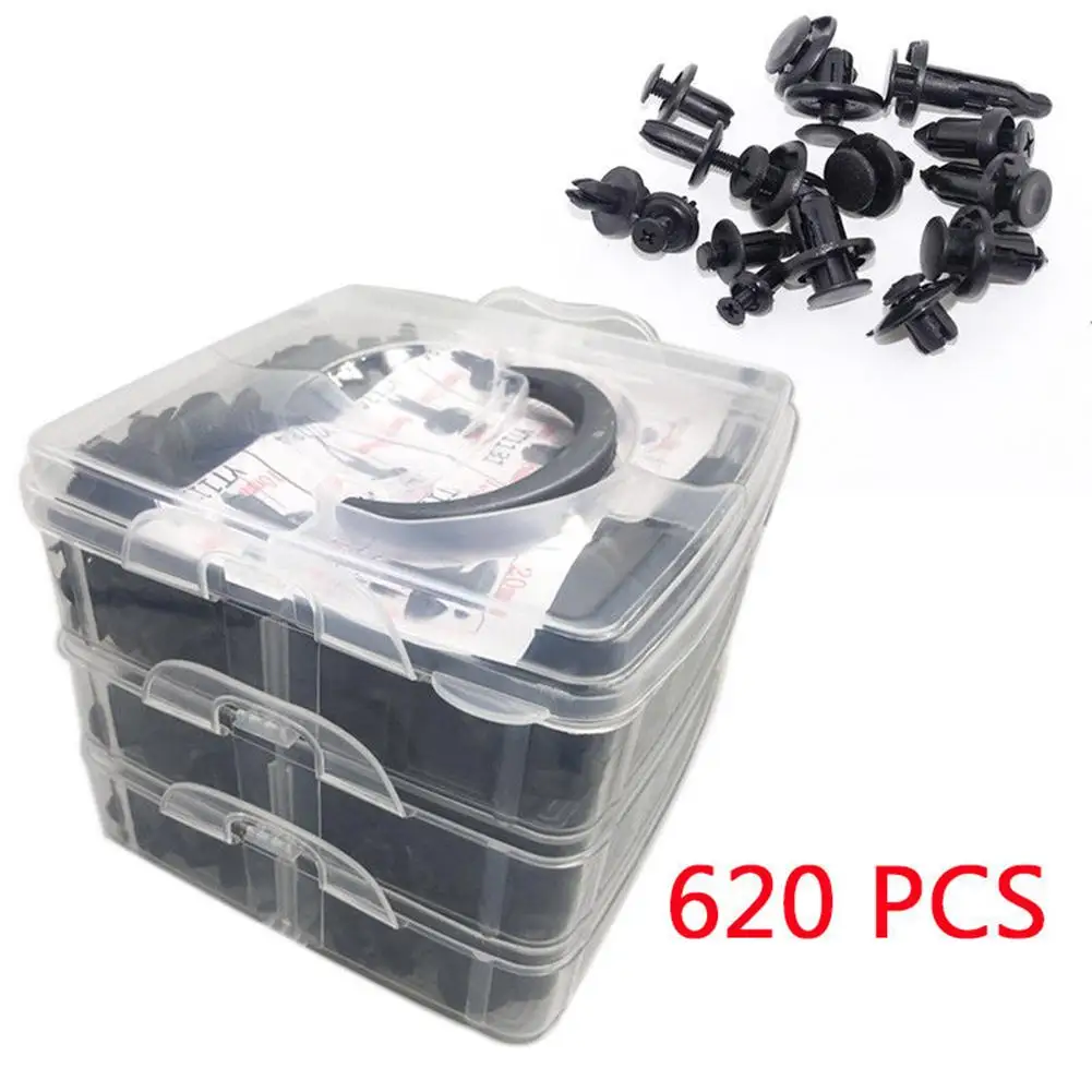 

635PCS/kit Boxed Buckle Universal Car Auto Clips Fender Bumper Body Panel Rivet Mixed Buckle Set