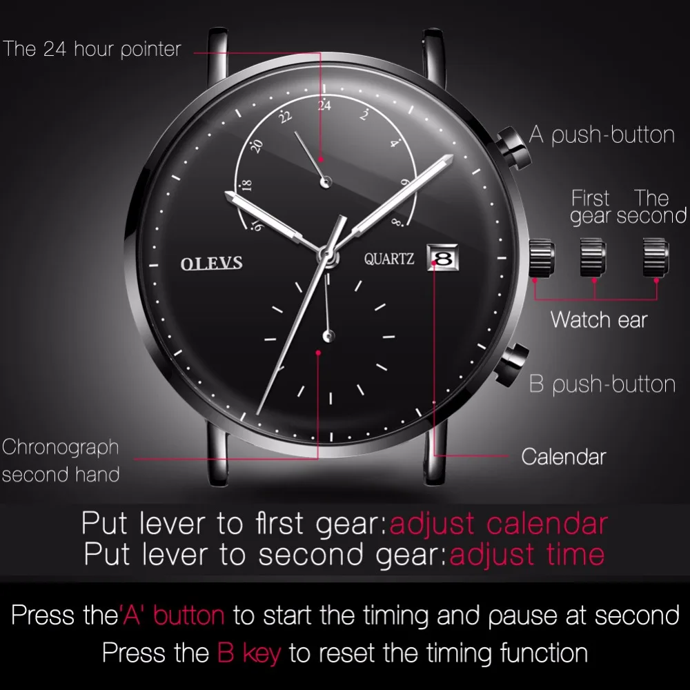 Часы мужские оригинальные модные дизайнерские часы Роскошные Водонепроницаемые