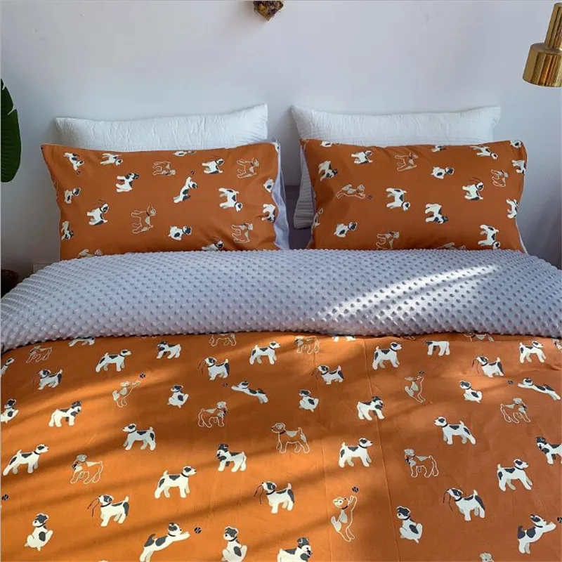 Комплект фланелевого постельного белья теплый комплект из 4 предметов