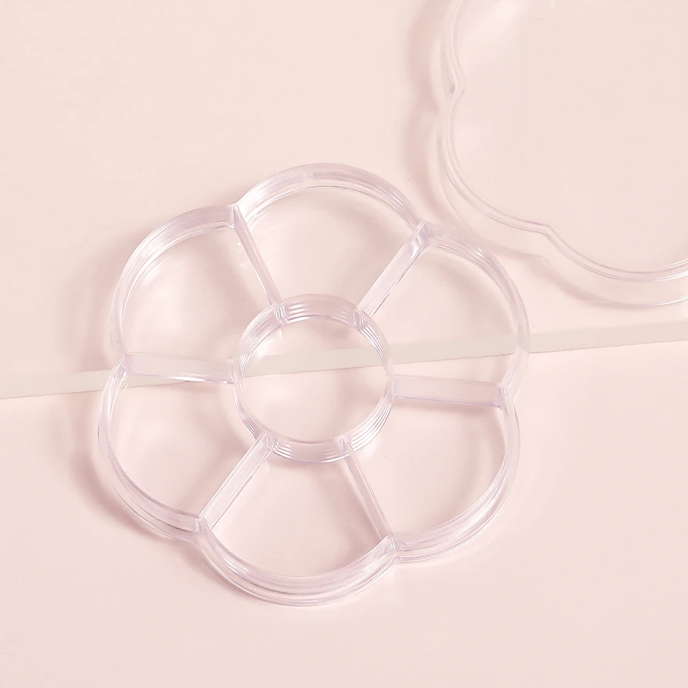 

Flower Shape Nails Art Plastic Storage Box Bead Jewelry Orb Pill Nail Tips Storage Box Hard Transparent Plastic Jewelry Tool Box