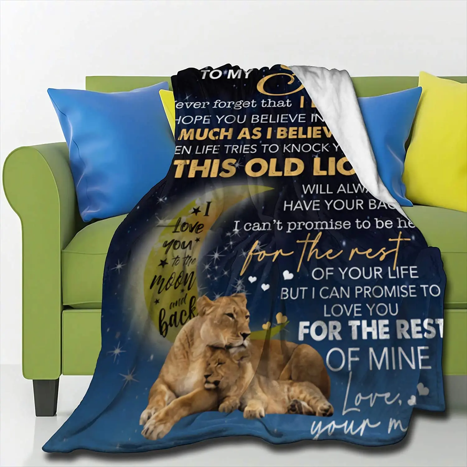 

Throw Blanket - to my son blanket Fleece Throw Blanket,Super Soft Ultra-Soft Micro Fleece Blanket for Bedroom SOFE Couch