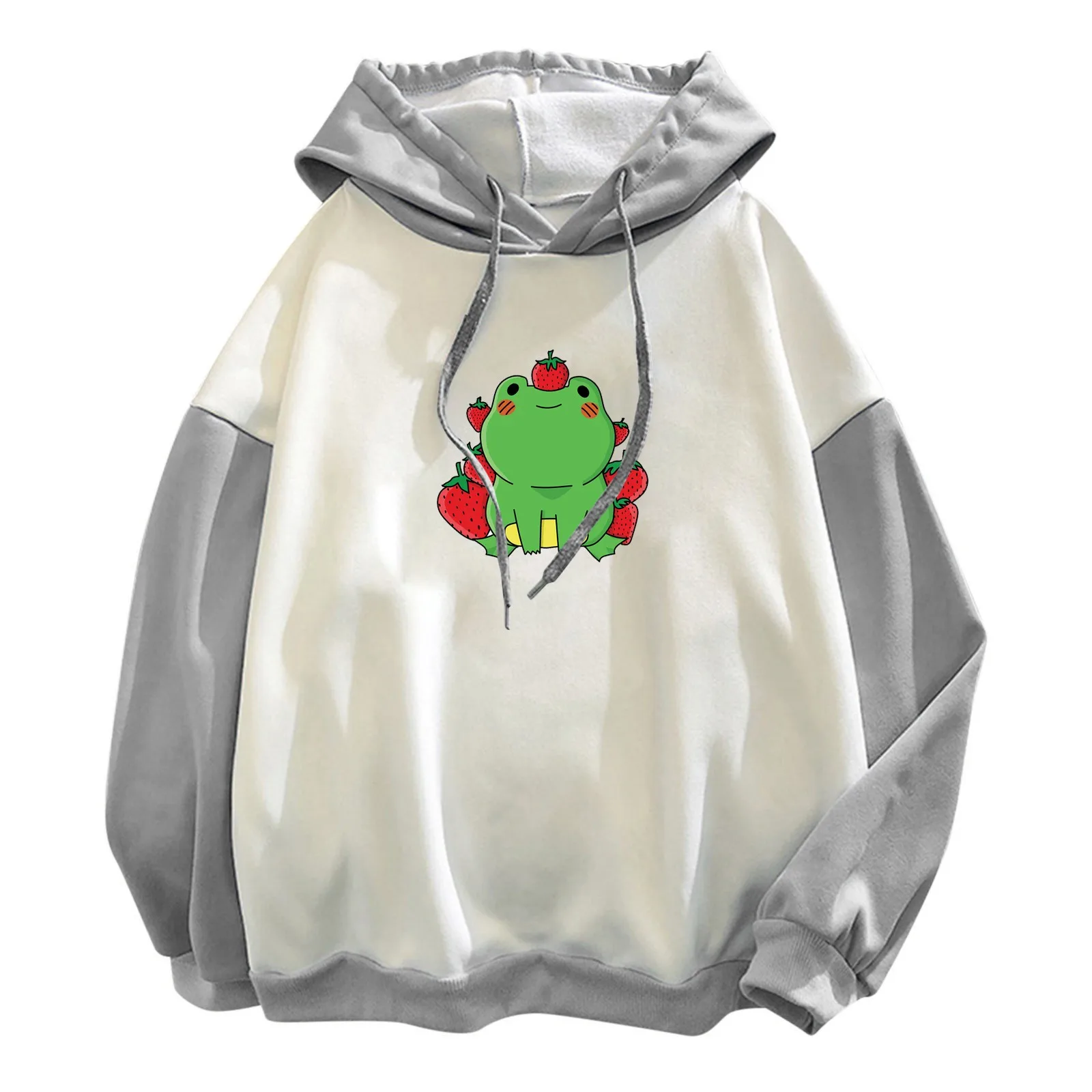58# 2021 Autumn Winter Women New Fashion Cartoon Print Warm Hooded Sweatshirt Casual Long Sleeve Oversize Pullover Hoodies Tops