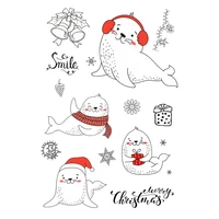 azsg christmas smile seals clear stamps for diy scrapbookingcard makingalbum decorative silicone stamp crafts