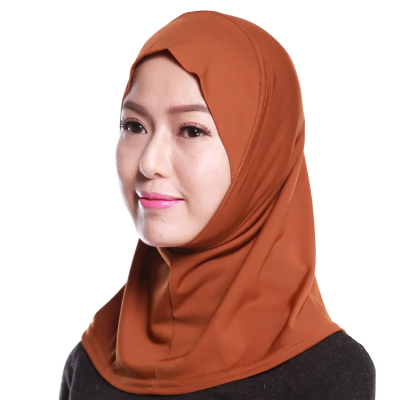 Женский мусульманский хиджаб исламский однотонный мини шарф женская кепка Amira