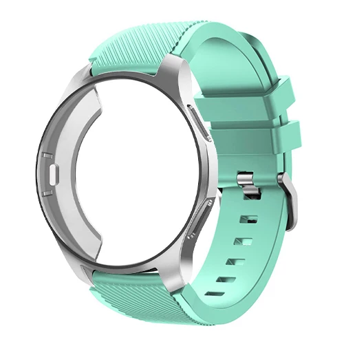 Mint Green 10 Ремешок+ чехол для samsung gear S3 Frontier ремешок для Galaxy watch 46 мм 42 м 22 мм ремешок для часов Универсальный защитный ремешок аксессуары для часов 20 - Цвет ремешка: Mint Green 10
