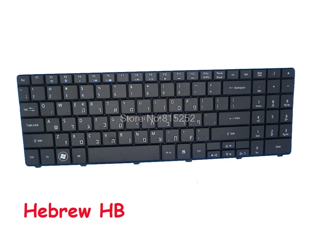 

HB Keyboard For ACER 9Z.N2M82.B00 B0U 9Z.N2M82.B1D 90.4BU07.H00 90.4BU07.H0U MP-08G66P0-6981 PK130B73016 MP-08G63HB-6981 Hebrew
