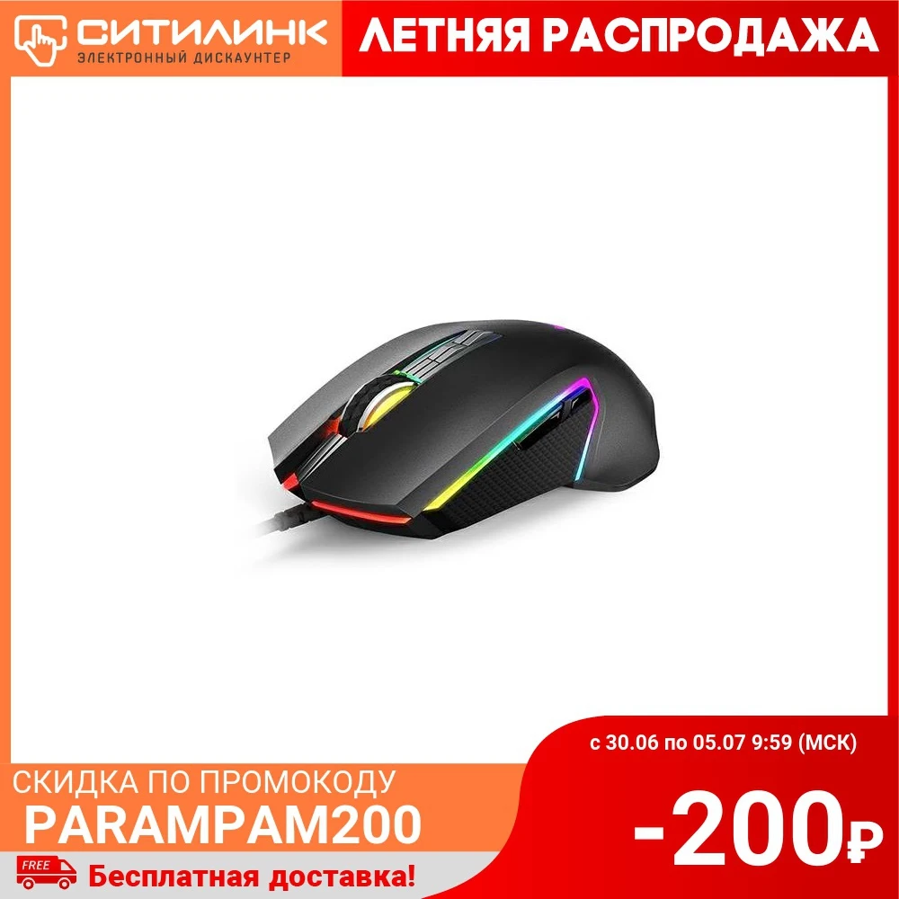 Мышь Rapoo V20 Pro черный оптическая (2000dpi) USB2.0 игровая (5but)|Мыши| |