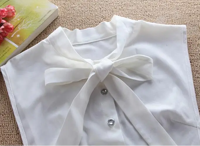 Женский воротник с искусственным воротником бантом съемные черные галстуки