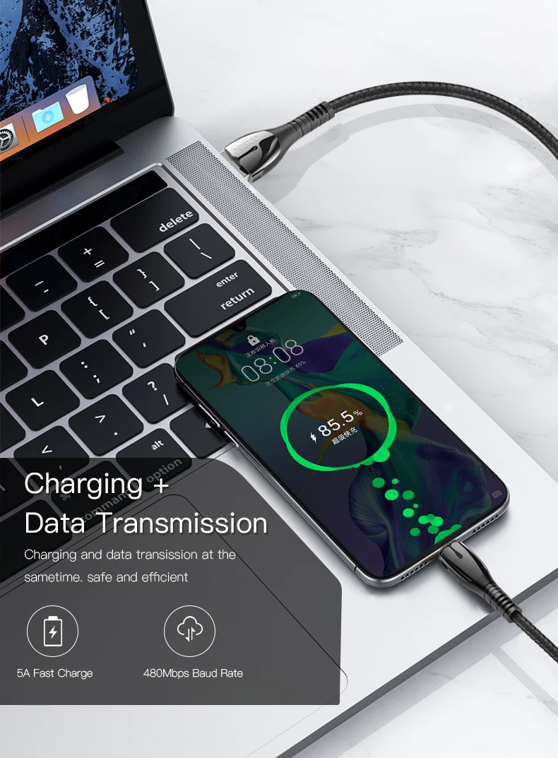 Yesido CA45 5A быстрое зарядное устройство usb type C кабель для huawei mate 20 mate 20 Pro P20 samsung Supercharge Быстрая зарядка провод USB C кабель