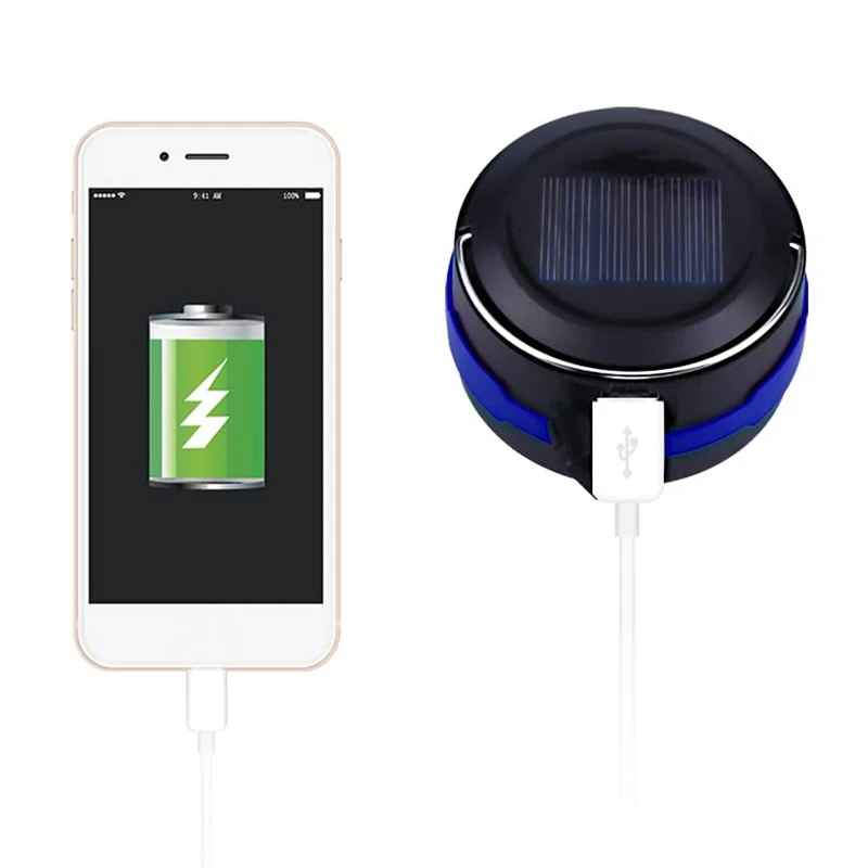 

Solar Powered LED Camping Lantern USB Collapsible Solar Portable Chargeable for Hiking Camping Tent Hunting