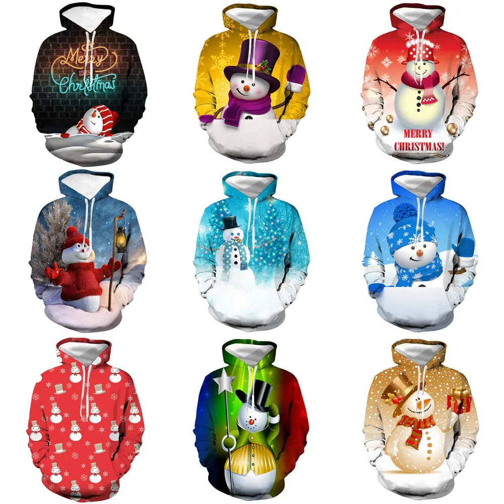 2019 новейший Уродливый Рождественский 3D принт Снеговик тематический пуловер