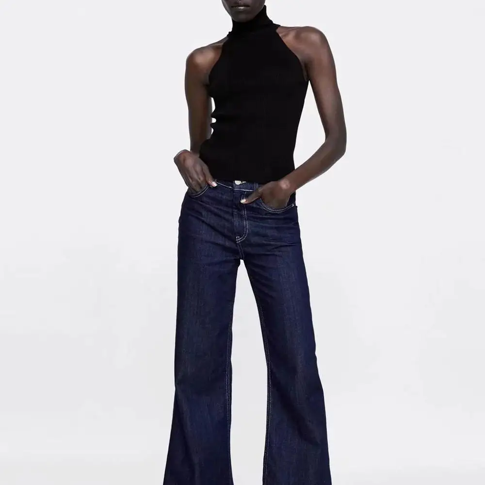 Женский вязаный свитер с открытыми плечами повседневный эластичный высоким