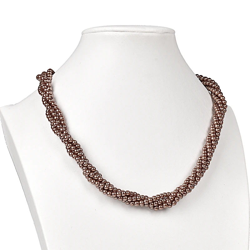 Бокал для шампанского бисерные Стиль шик синтез жемчуга 4 ряда ожерелье браслет