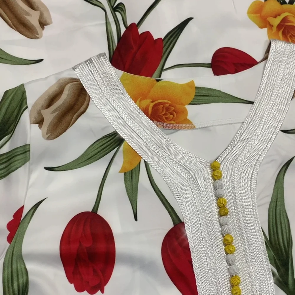 Мусульманское платье абайя для женщин Турция Индия лента v-образный вырез