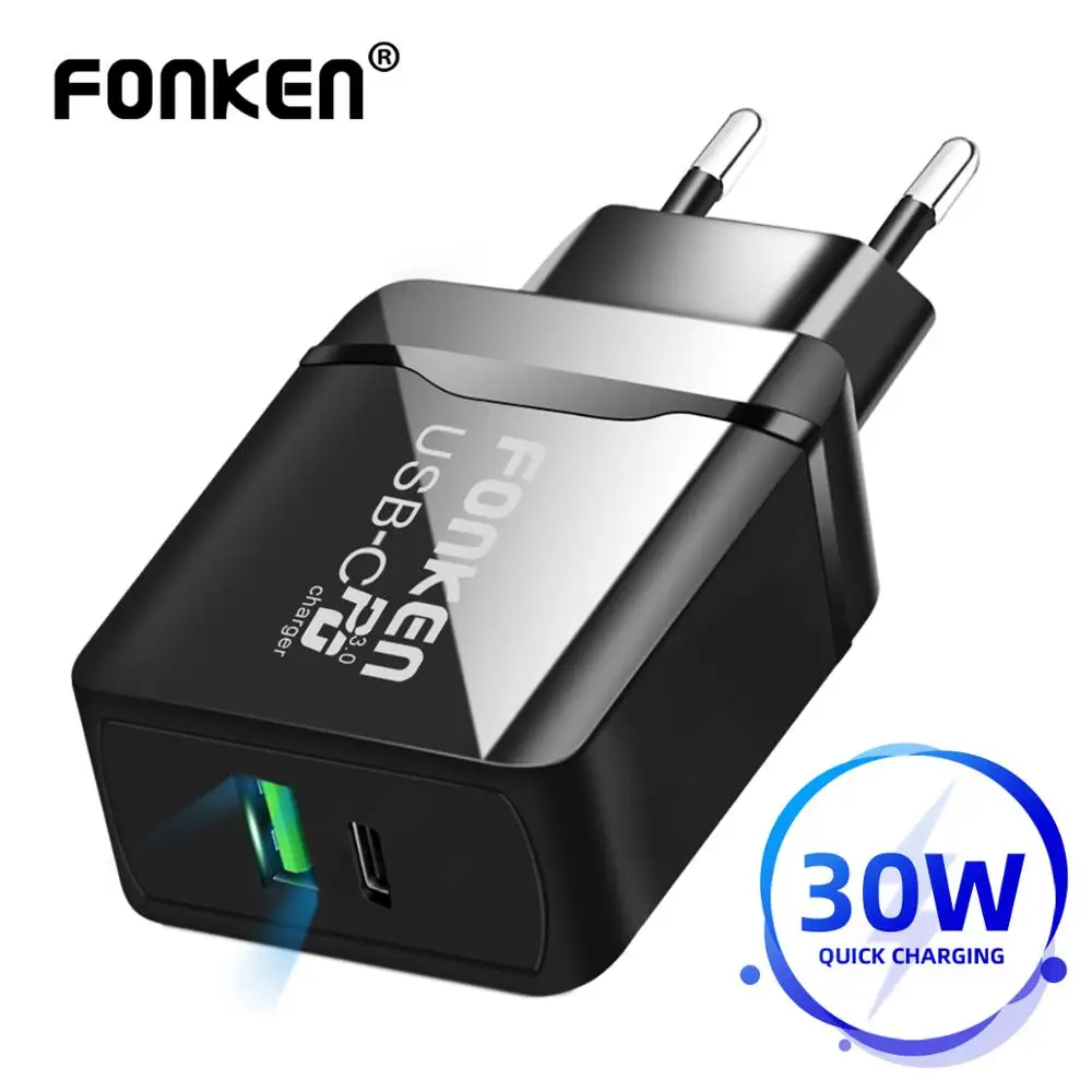 FONKEN USB C PD Зарядное устройство Dual Порты и разъёмы Быстрая зарядка для телефона