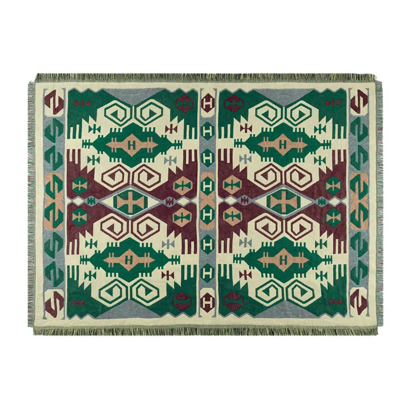 

Morocco Blanket with Tassel Thicken Cotton Thread Knitted Bedspread Casual Ethnic Tribal Bohemian Throw Couch Sofa Cover Blanket