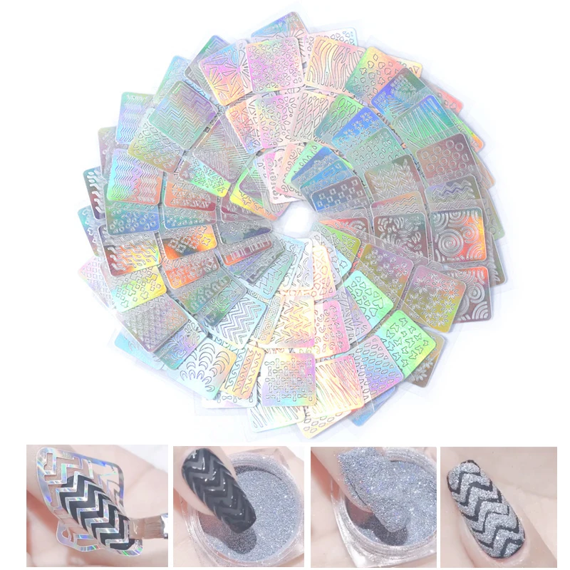 

24 шт Смешанные Стразы для ногтей для Стикеры самоклеящаяся нерегулярные сетки трафарет ногтевое искусство, Переводные Стикеры s Маникюрный...