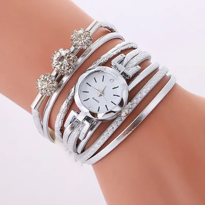 Relogio Feminino женские часы модные роскошные бриллиантовые Круглые Кожаные Браслеты Женские часы женские часы Reloj Mujer