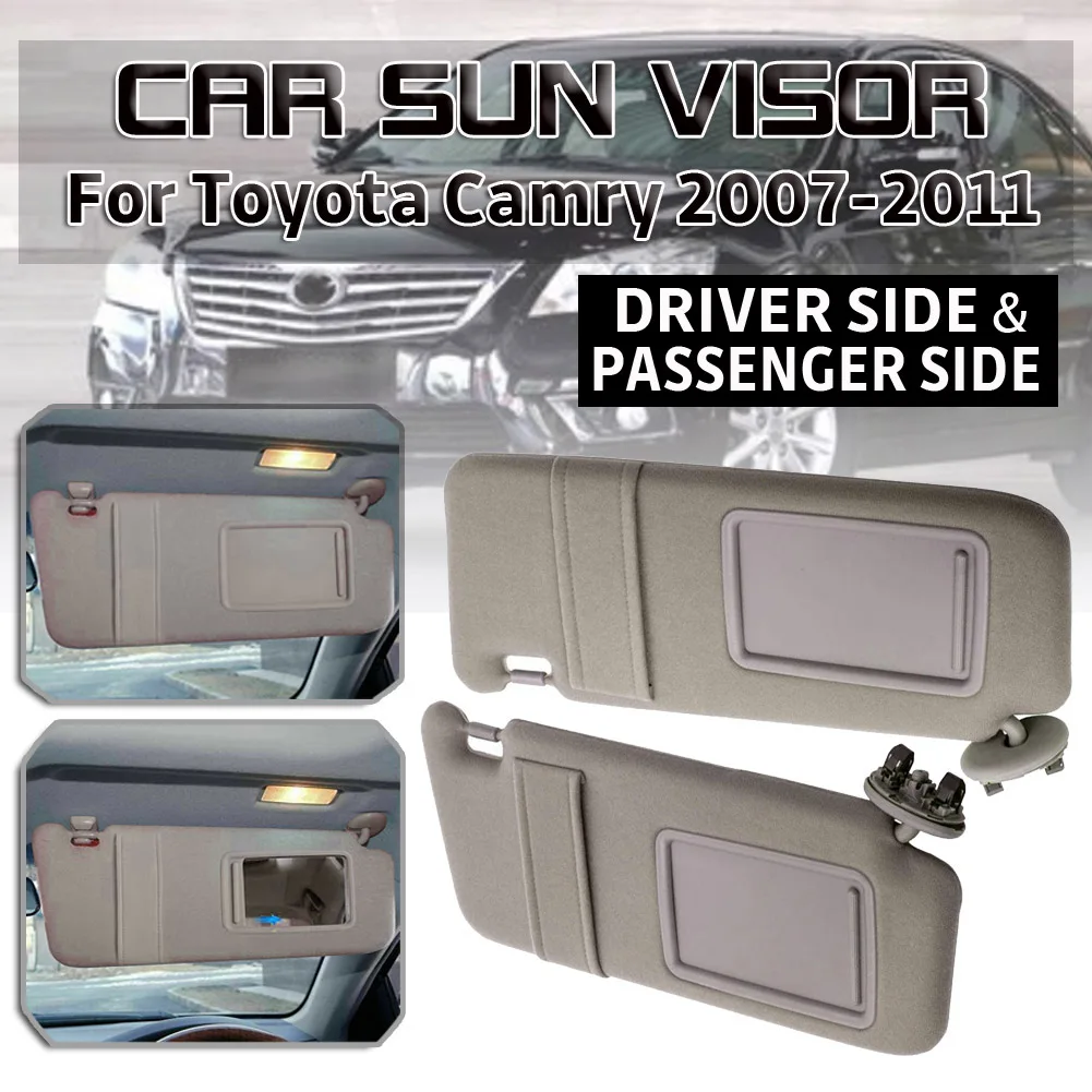 

Hot sale Gray Sun Visor shade Driver Passenger side for Toyota Camry 2007 2008 2009 2010 2011 w/o sunroof Right Left Organizer