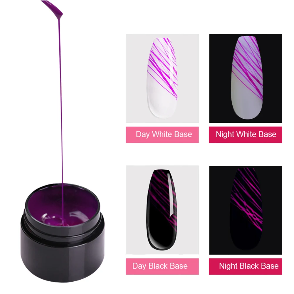 Дизайн ногтей паук гель украшения матовый клей эластичный светящийся DIY дизайн