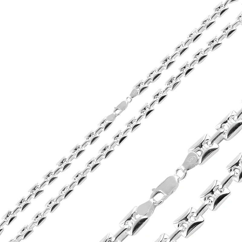 

Серебряное ожерелье Silverlina с квадратной ажурной матросской цепочкой 8 мм