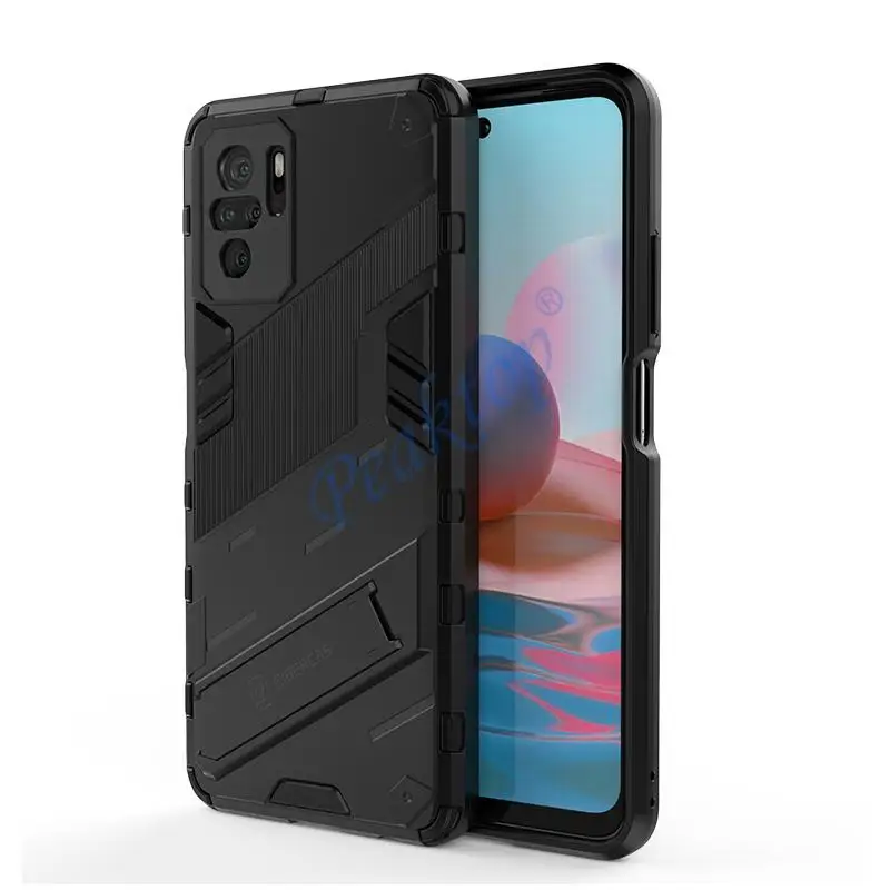 

Противоударный двухслойный чехол с подставкой для Xiaomi Redmi Note 10 Pro 9 9S 9T 9C Mi 11 Lite 10S Poco F3 M3 X3 NFC