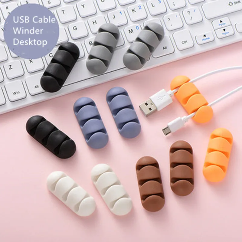 

Flexible Silicone USB Cable Organizer Cable Winder Desktop Tidy Management Clips Cable Holder for Mouse Headphone Wire Organizer