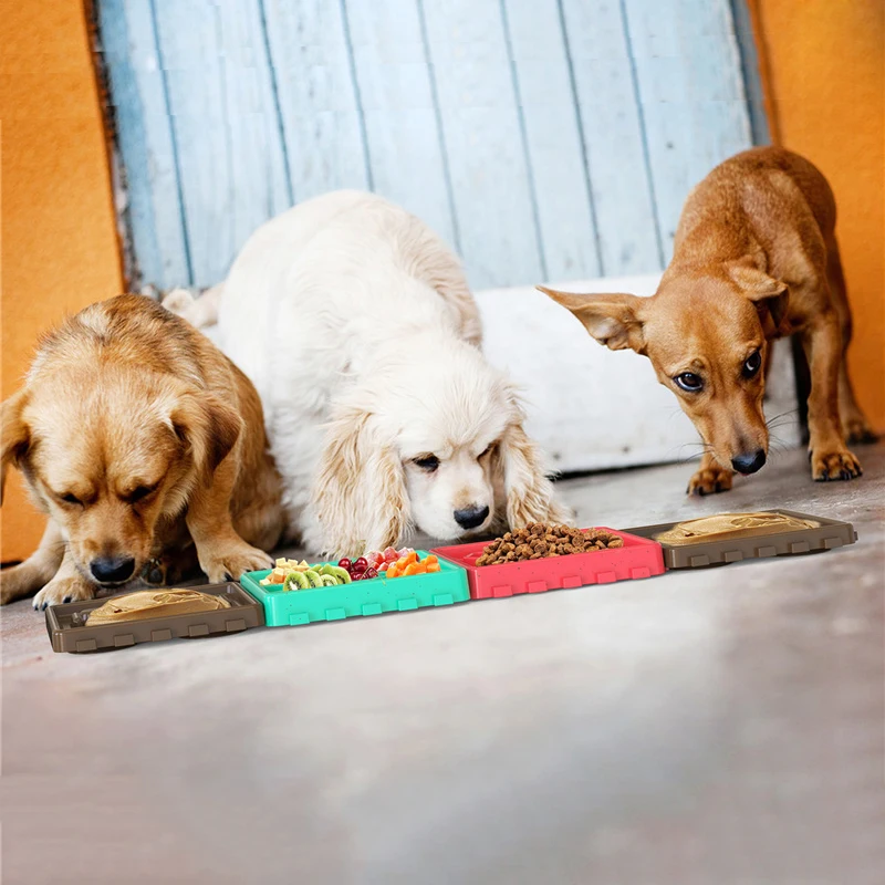 

Миска для медленного питания для домашних животных, товары для домашних животных, Французская модель, многоцветная сшивка, защита от удушен...