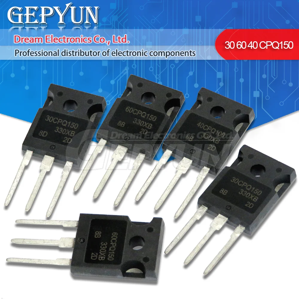

5 шт. 60CPQ150 TO-247 60CQP150 60CPQ150PBF TO247 60CPQ150 60CPQ150PBF 30CPQ150 30CPQ15 0PBF выпрямительный диод Шоттки 150 в 60A