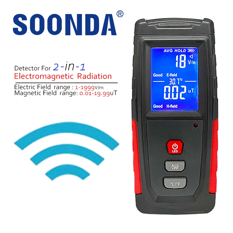 

Rechargeable 2-in-1 Radiation Dosimeter Detect Radia EMF X-ray Radiation Count Geiger Automatic Alarm Real-time Measure Wires