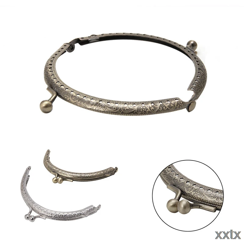 

Frame Kiss Clasp Lock Retro Metal Flower Purse Bag DIY Craft Bronze Silver 1PC