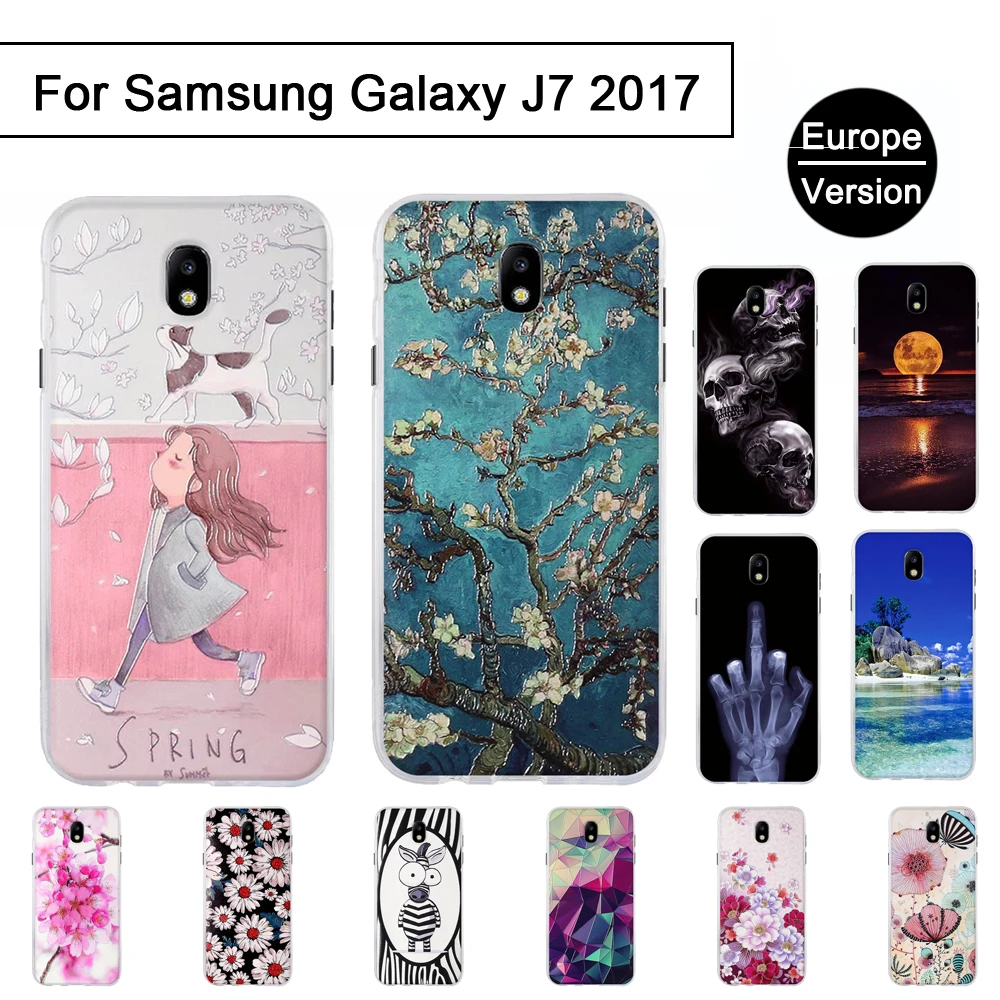 Чехол с рельефным 3D рисунком для Samsung Galaxy J7 2017 J730F европейская версия мягкий чехол