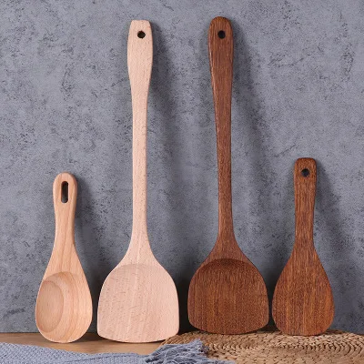 

Spatula Long Handle Wooden Non-Stick Cookware Special Wooden Handle Spatula Wooden Spatula Household Kitchen Supplies
