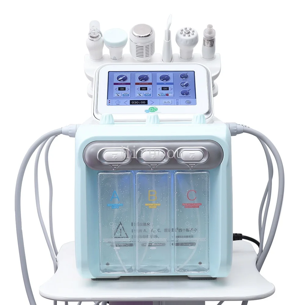 

Portable 6 in 1 Hydro Peel Microdermabrasion Hydra Facial Hydrafacial Deep Cleaning RF Face Lift Skin Tightening Spa Beauty