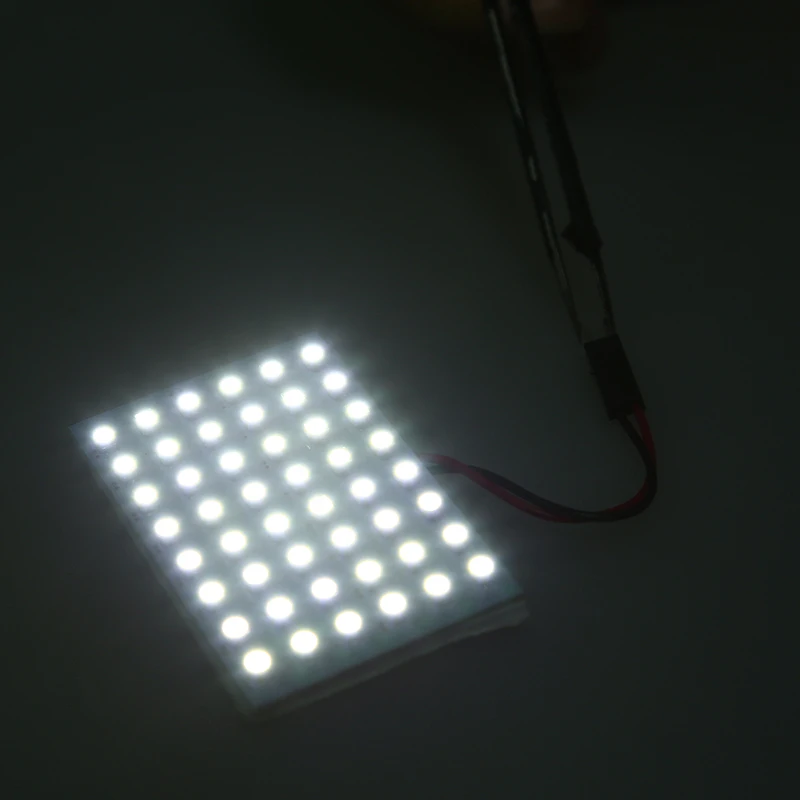 

POSSBAY 4x T10 48 LED 5730 SMD Light Panel Board White Car Auto Interior Reading Map BA9S Festoon Lamp Bulb DC12V
