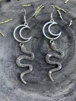 snake moon earringswitch pagan alternative gothic