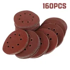 160 шт. 5 дюймов 125 мм круглая наждачная бумага диск с восемью отверстиями пескоструйные листы Зернистость 40-800 крючок и петля шлифовальный диск полировка Прямая поставка