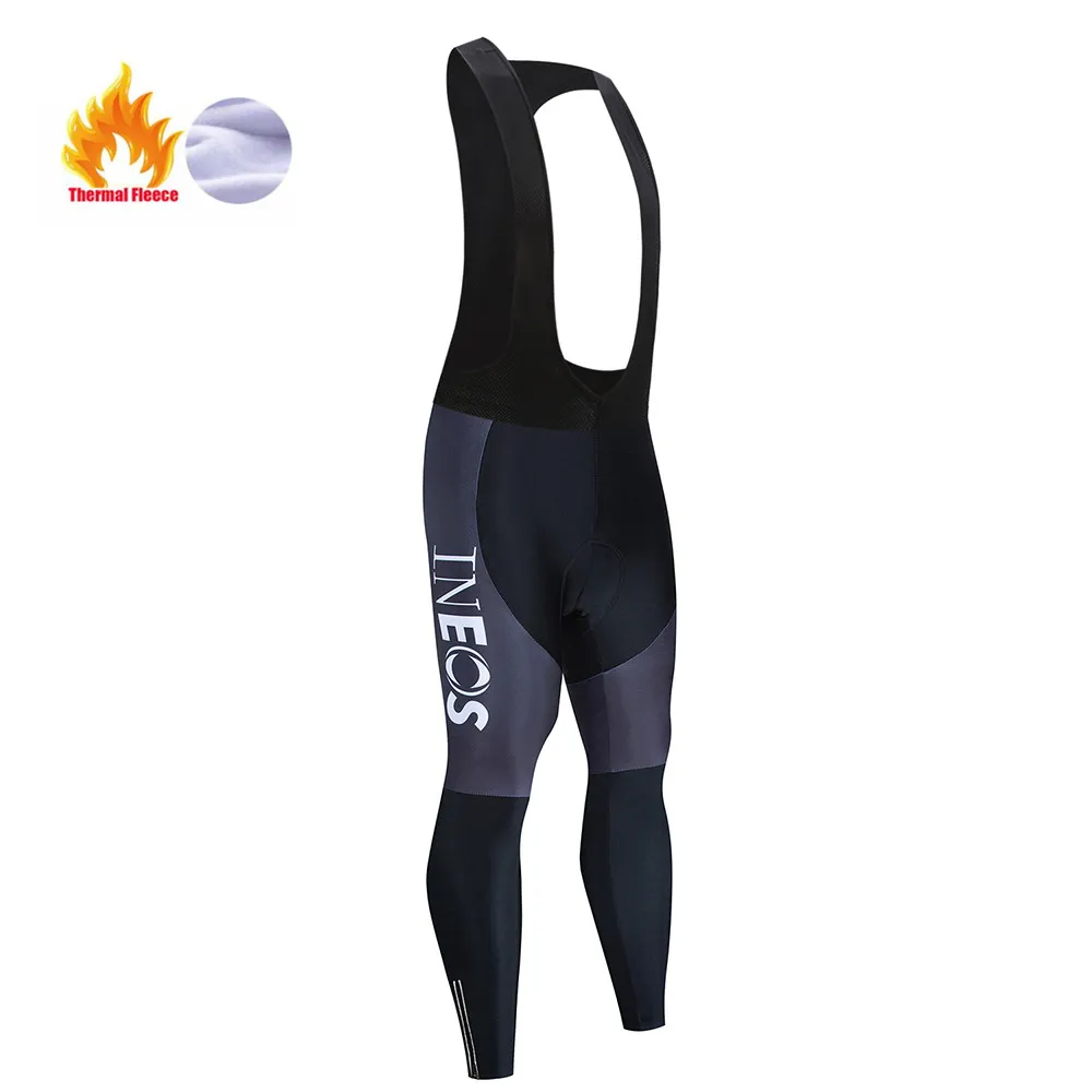 Зимние теплые флисовые мужские велосипедные длинные штаны Ineos Триатлон одежда