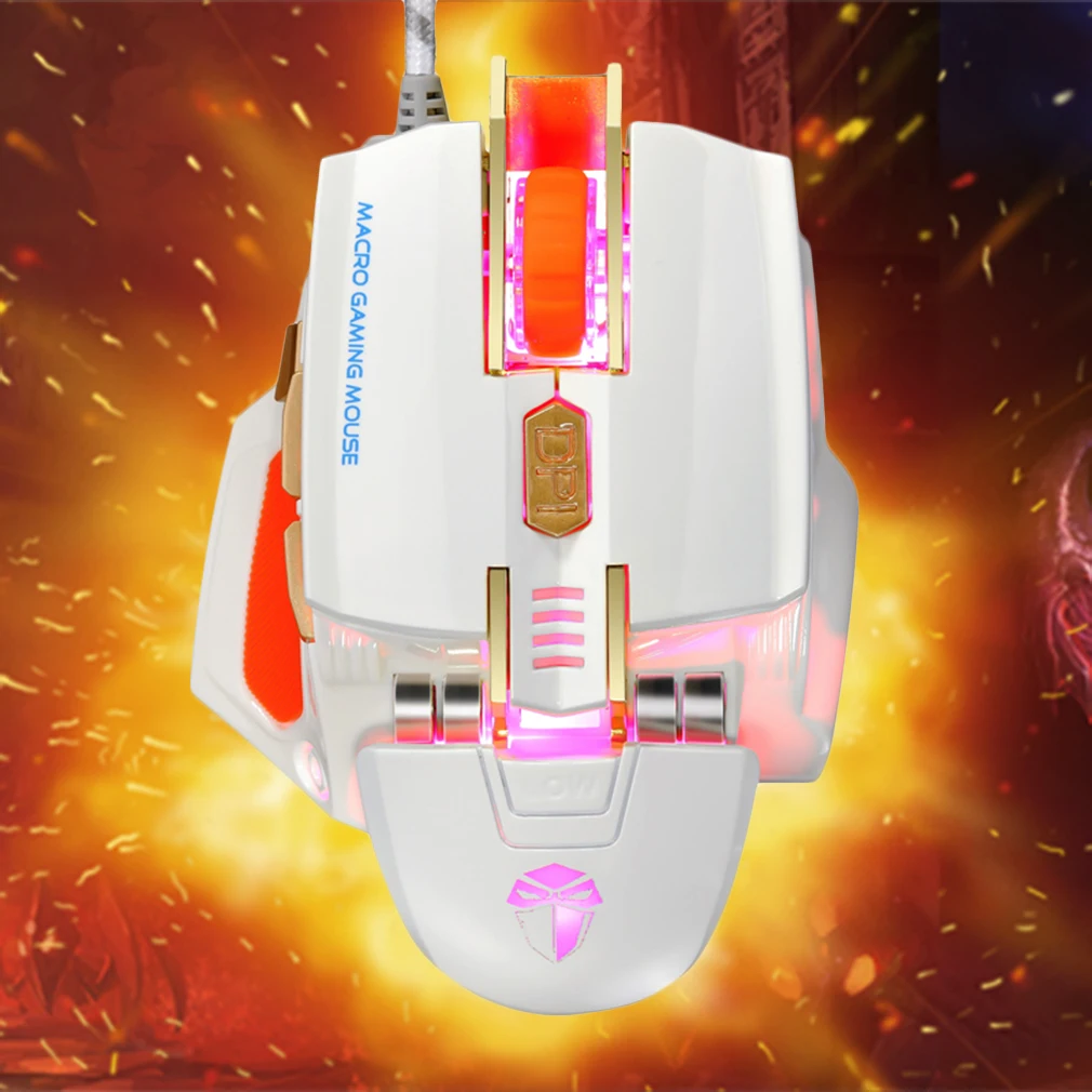 Профессиональная игровая мышь 2500DPI регулируемая Проводная запись 2 цвета