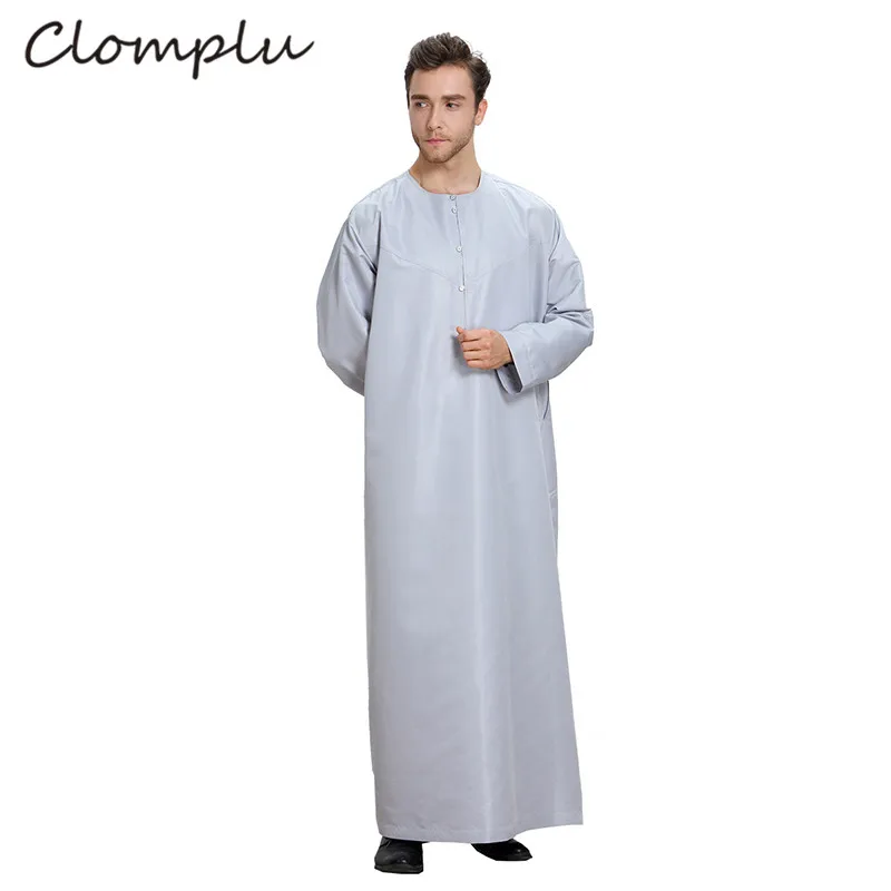Мусульманская одежда Clomplu Jubba Thobe кафтан Дубай однотонная Повседневная
