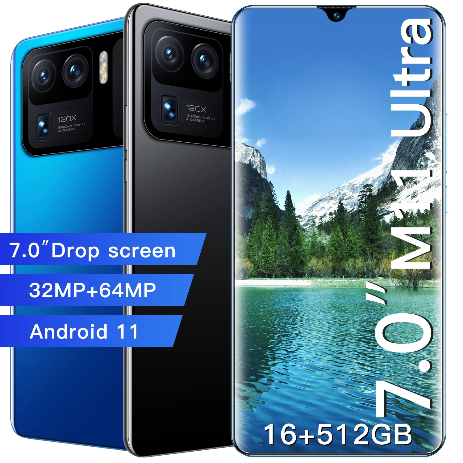

M11 Ultra 7.0 Inch 12GB+512GB 5G Network Fingerprint ID 7200mAh Smart Phone 32+64MP Dual SIM+TF Cellphones