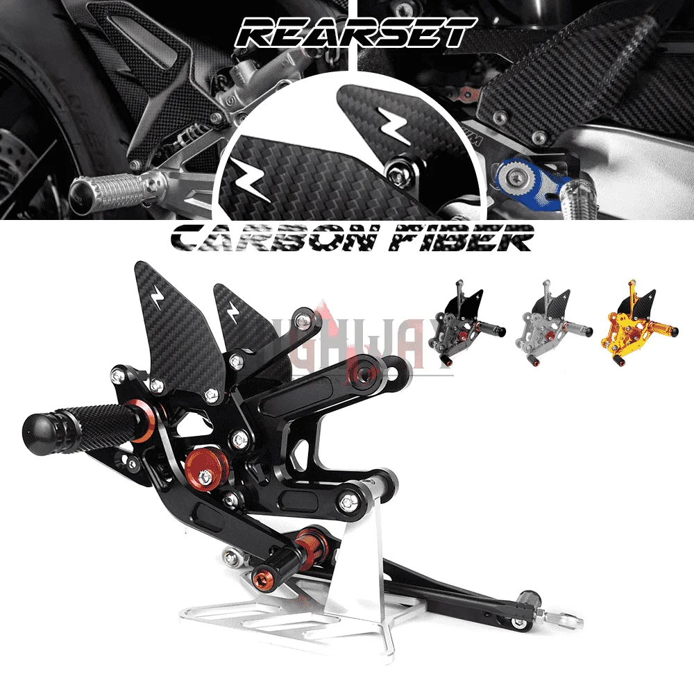 

Carbon Fiber & CNC Motorcycle Rear Set Footrest Pegs Rearset Accessories For YAMAHA YZF-R6 2006-2016
