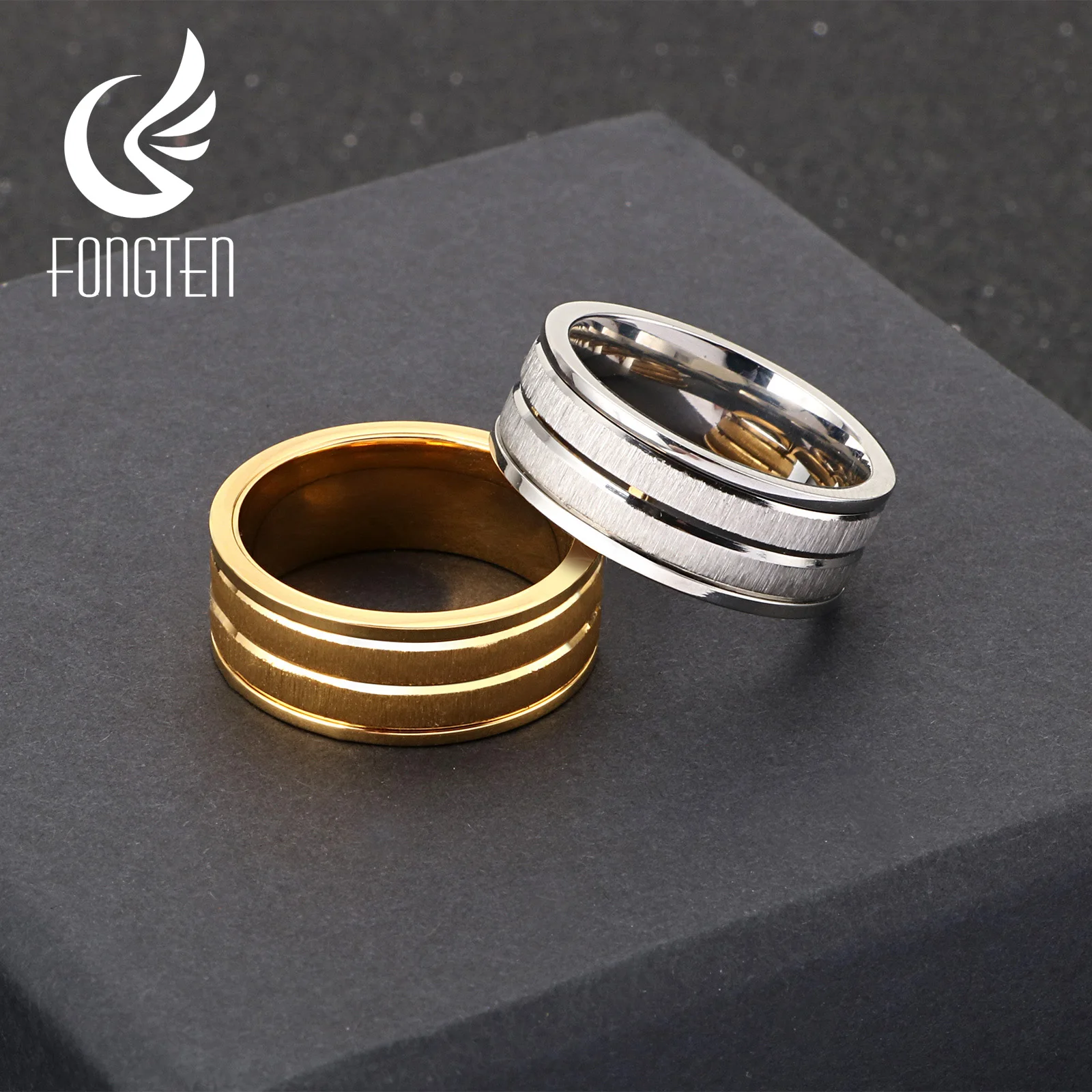 Fongten винтажное волнистое мужское кольцо из нержавеющей стали Панк сферические