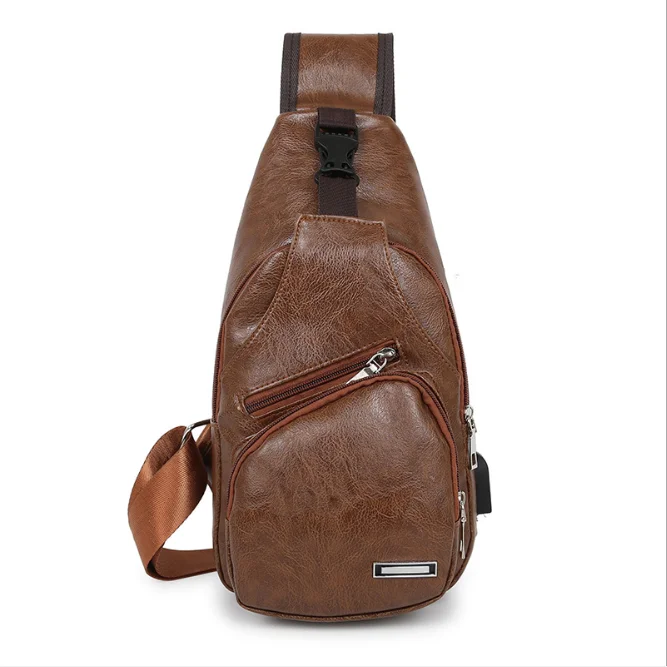 Повседневная кожаная нагрудная сумка на одно плечо сумочка-слинг спину для