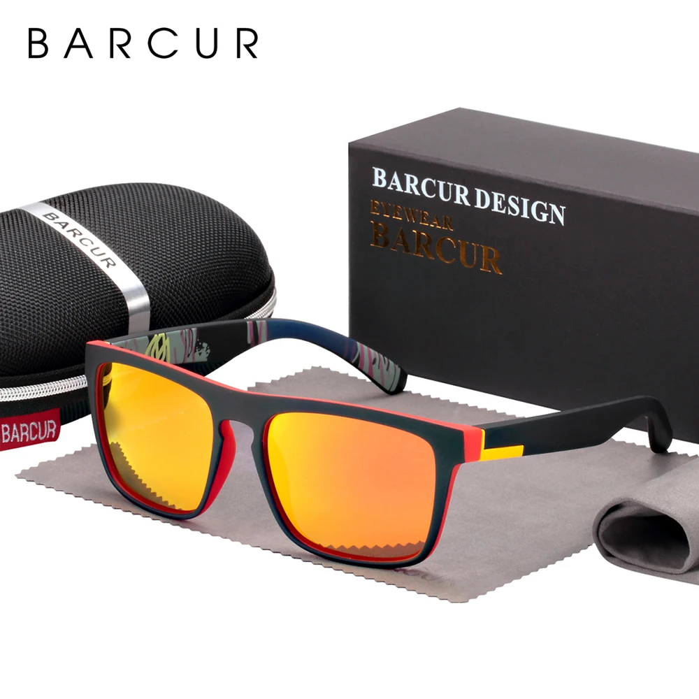BARCUR NEW Polarized Sunglasses Men Driving Shades Male Sun Glasses For Oculos de sol | Аксессуары для одежды