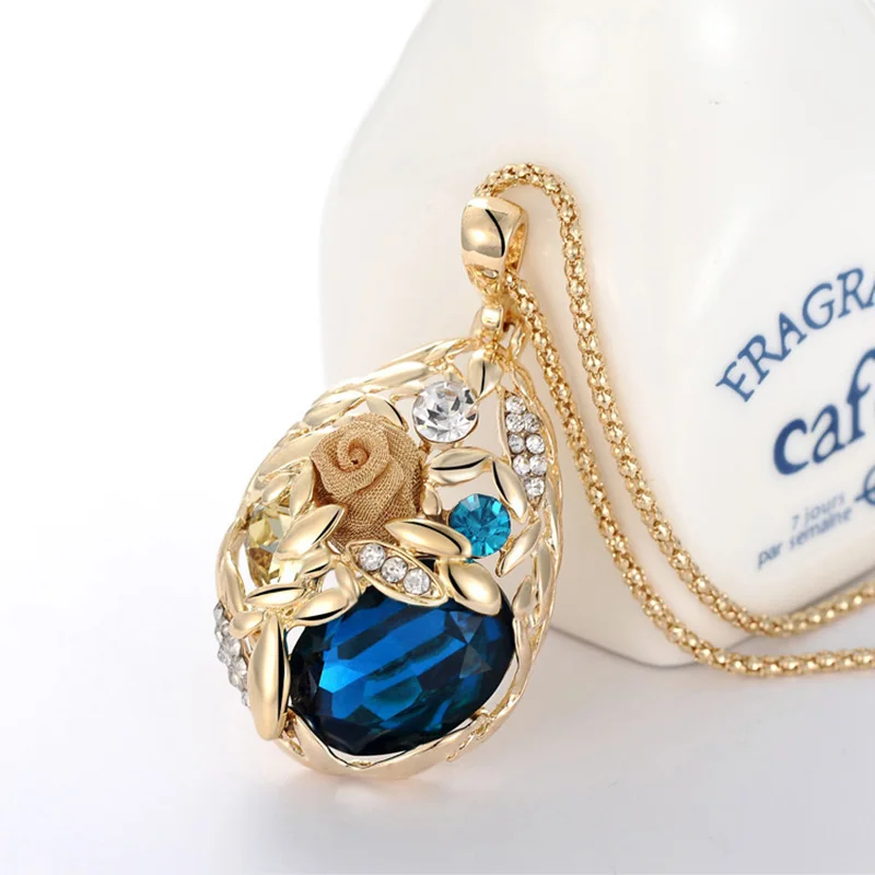 Роскошное золотое ожерелье с подвеской в форме капли ювелирные изделия