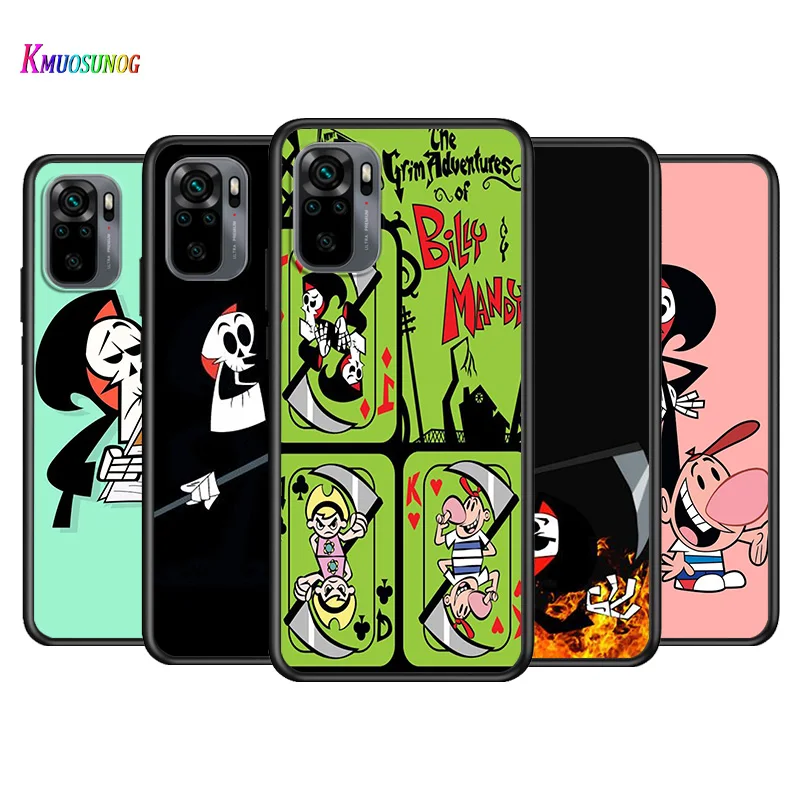 

Anime Billy Grim Reaper Mandy For Xiaomi Redmi Note 10S 10 9T 9S 9 8T 8 7S 7 6 5A 4X Pro Max Black Phone Case